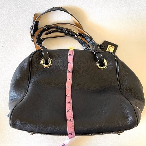 Dooney & Bourke Bag Zip Zip Grommet Satchel Portofino Pebbled Leather Chic Black - Picture 10 of 16